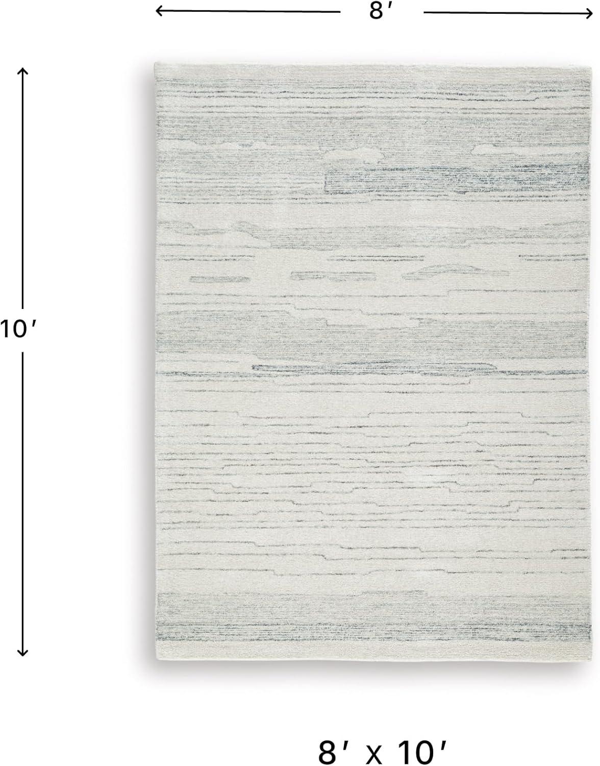 imageSignature Design by Ashley Qaabiz Bohemian 8 x 10 Indoor Medium Pile Geometric Area Rug Light Brown ampamp BlackIvoryBlue