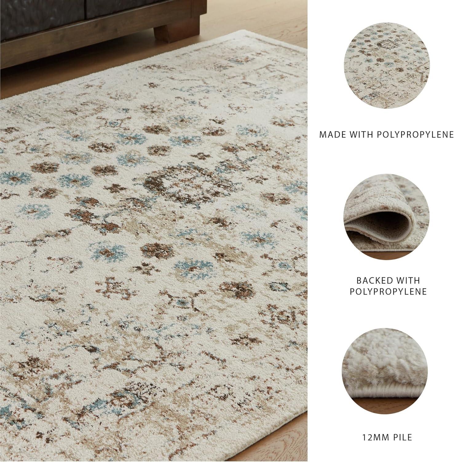 imageSignature Design by Ashley Qaabiz Bohemian 8 x 10 Indoor Medium Pile Geometric Area Rug Light Brown ampamp BlackIvoryBrownTeal