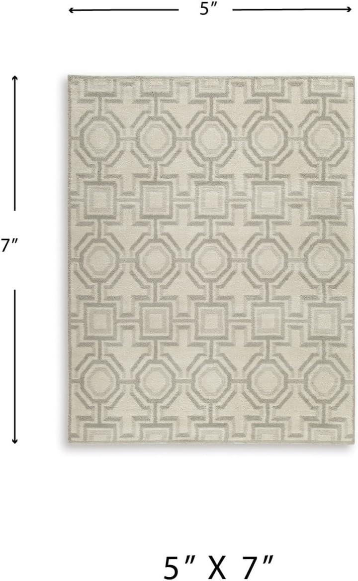 imageSignature Design by Ashley Qaabiz Bohemian 8 x 10 Indoor Medium Pile Geometric Area Rug Light Brown ampamp BlackIvoryGray