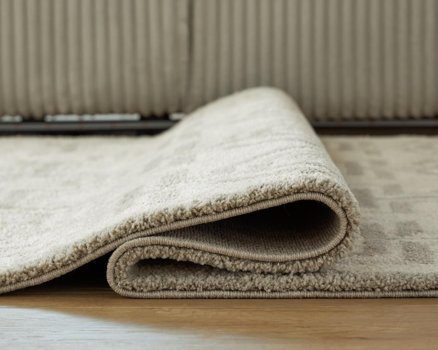 imageSignature Design by Ashley Qaabiz Bohemian 8 x 10 Indoor Medium Pile Geometric Area Rug Light Brown ampamp BlackIvoryGray