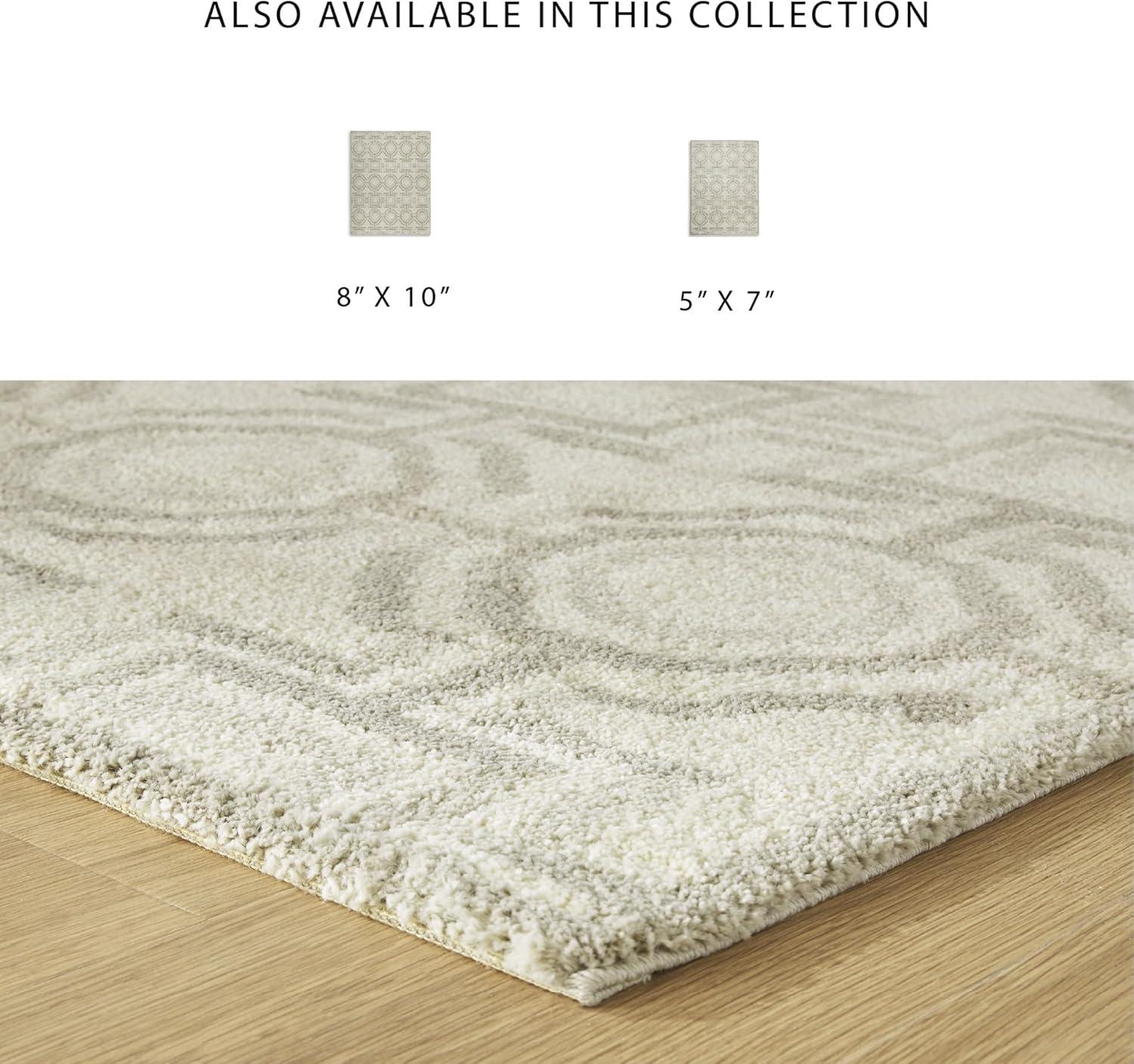 imageSignature Design by Ashley Qaabiz Bohemian 8 x 10 Indoor Medium Pile Geometric Area Rug Light Brown ampamp BlackIvoryGray