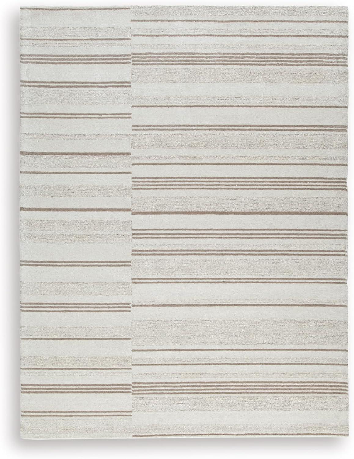 imageSignature Design by Ashley Qaabiz Bohemian 8 x 10 Indoor Medium Pile Geometric Area Rug Light Brown ampamp BlackIvoryTan