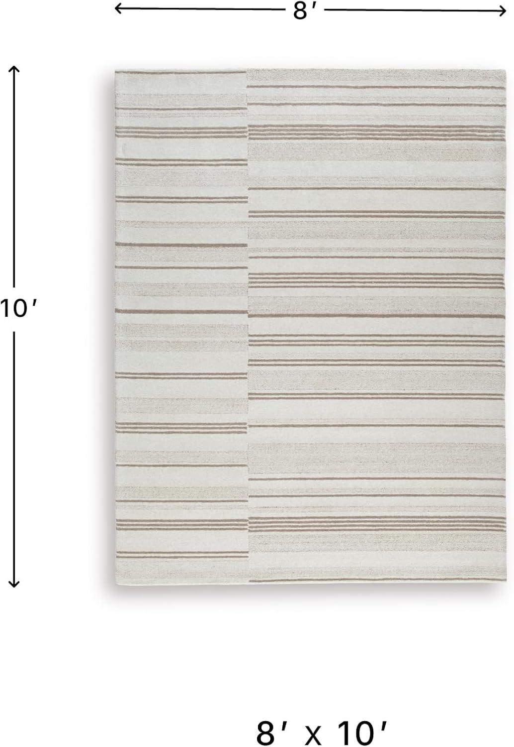 imageSignature Design by Ashley Qaabiz Bohemian 8 x 10 Indoor Medium Pile Geometric Area Rug Light Brown ampamp BlackIvoryTan