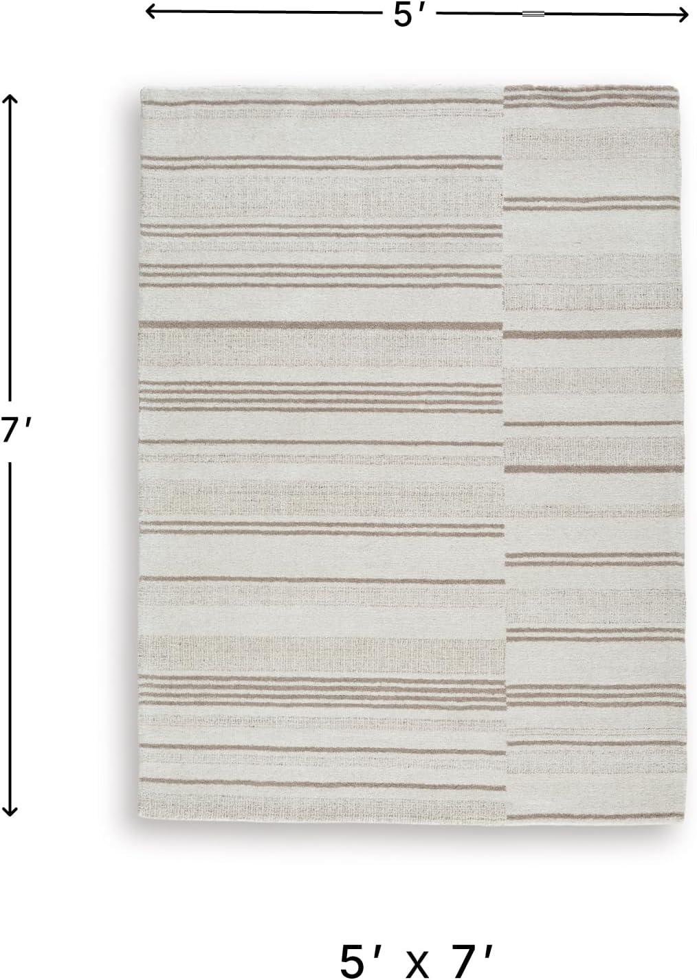 imageSignature Design by Ashley Qaabiz Bohemian 8 x 10 Indoor Medium Pile Geometric Area Rug Light Brown ampamp BlackIvoryTan