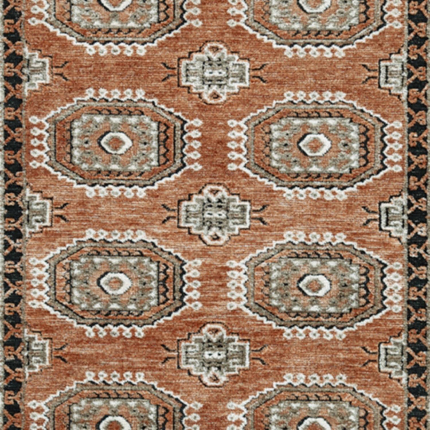 imageSignature Design by Ashley Qaabiz Bohemian 8 x 10 Indoor Medium Pile Geometric Area Rug Light Brown ampamp BlackSiennaIvoryBlack