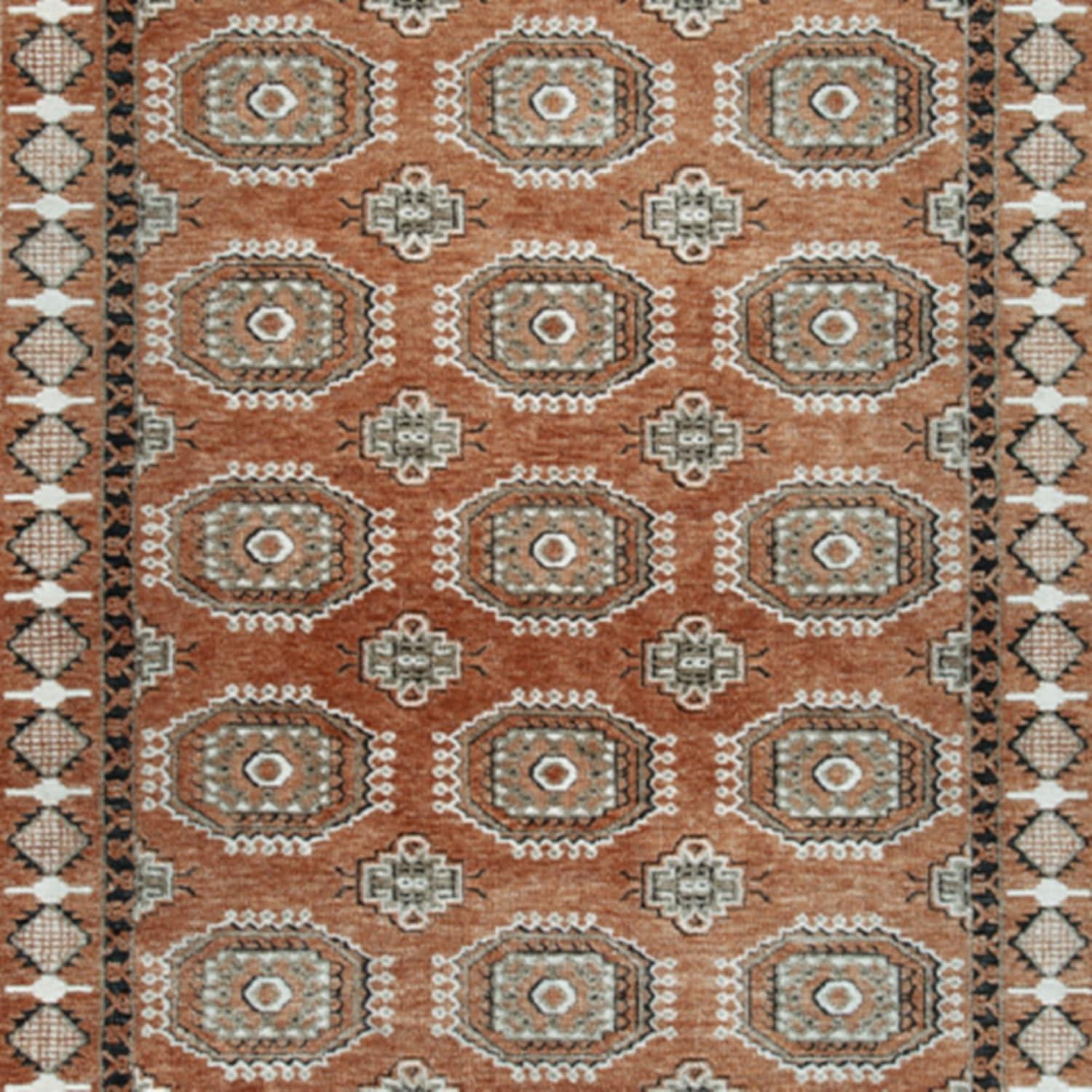 imageSignature Design by Ashley Qaabiz Bohemian 8 x 10 Indoor Medium Pile Geometric Area Rug Light Brown ampamp BlackSiennaIvoryBlack