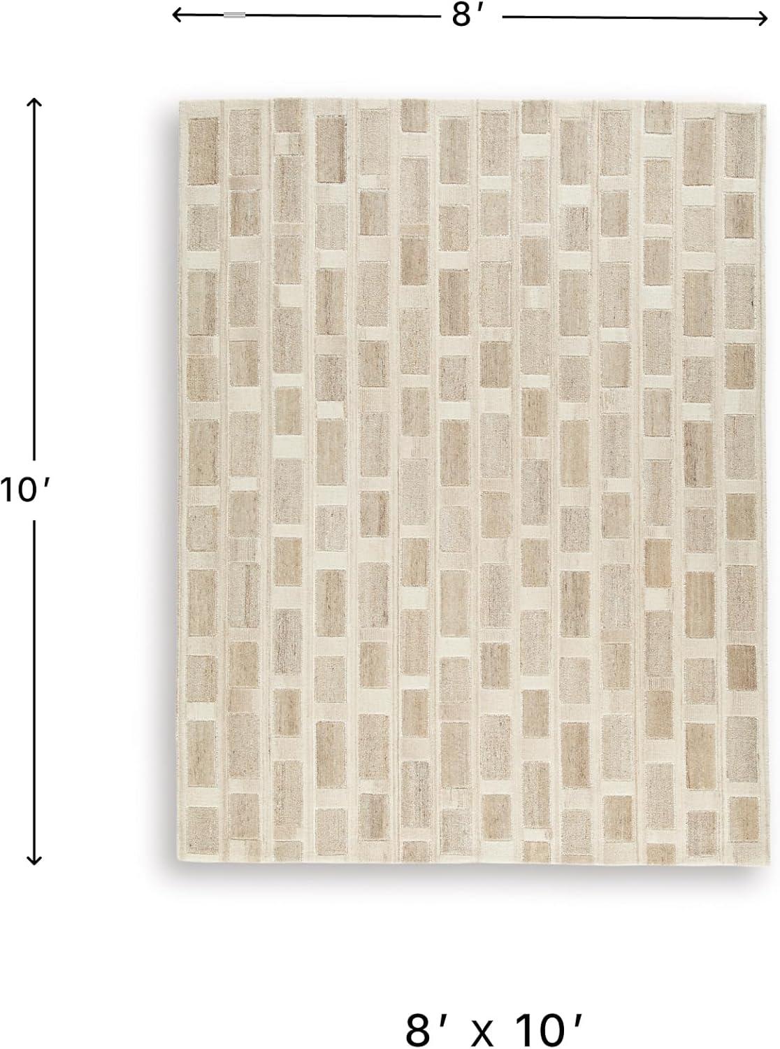 imageSignature Design by Ashley Qaabiz Bohemian 8 x 10 Indoor Medium Pile Geometric Area Rug Light Brown ampamp BlackTanBrownWhite