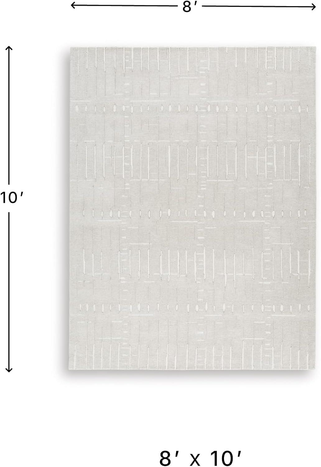 imageSignature Design by Ashley Qaabiz Bohemian 8 x 10 Indoor Medium Pile Geometric Area Rug Light Brown ampamp BlackTanIvory