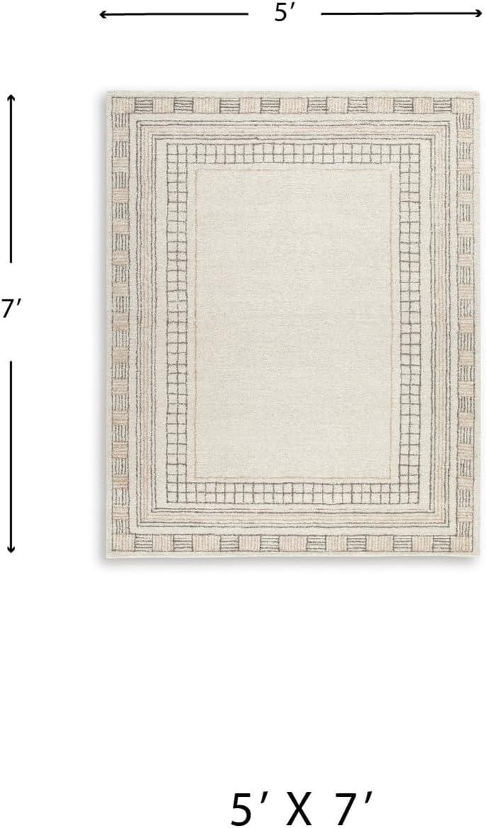 imageSignature Design by Ashley Qaabiz Bohemian 8 x 10 Indoor Medium Pile Geometric Area Rug Light Brown ampamp BlackTaupeBrown