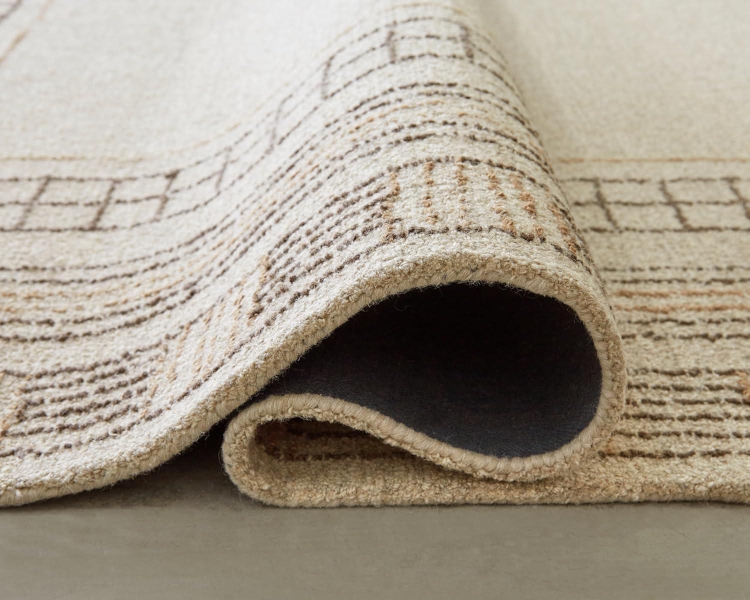 imageSignature Design by Ashley Qaabiz Bohemian 8 x 10 Indoor Medium Pile Geometric Area Rug Light Brown ampamp BlackTaupeBrown