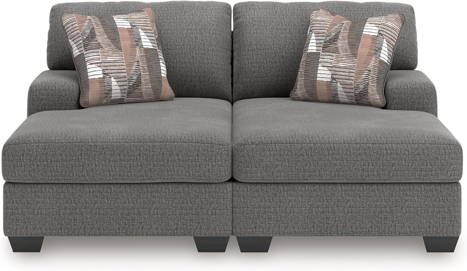 imageSignature Design by Ashley Revenna Casual Square Upholstered Oversized Accent Ottoman GrayDark Gray