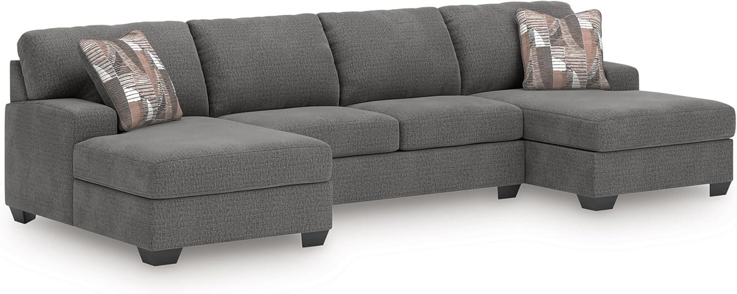 imageSignature Design by Ashley Revenna Casual Square Upholstered Oversized Accent Ottoman GrayDark Gray
