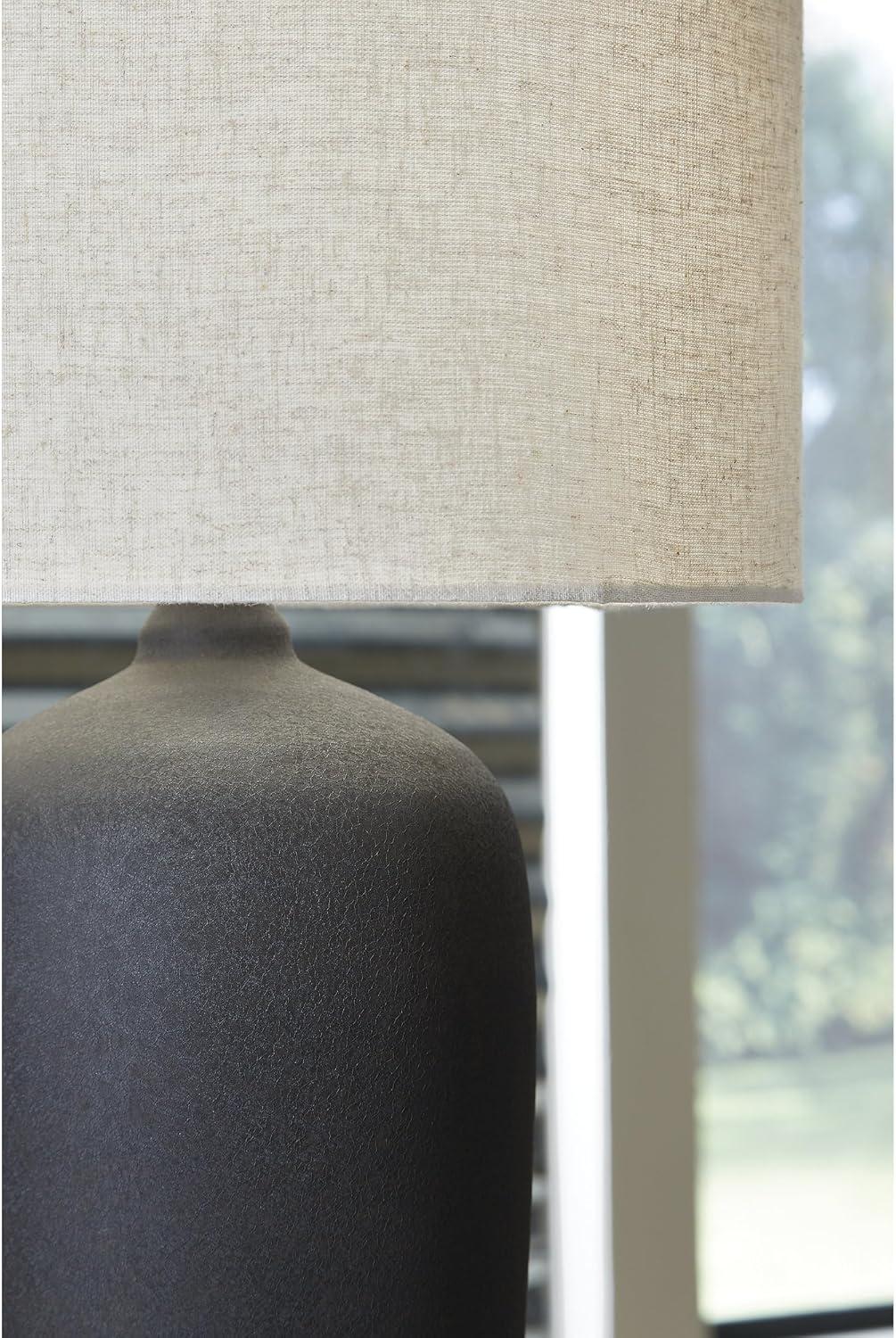 imageSignature Design by Ashley Ryenburg Modern Table Lamp with 3Way Switch and Drum Shade Black