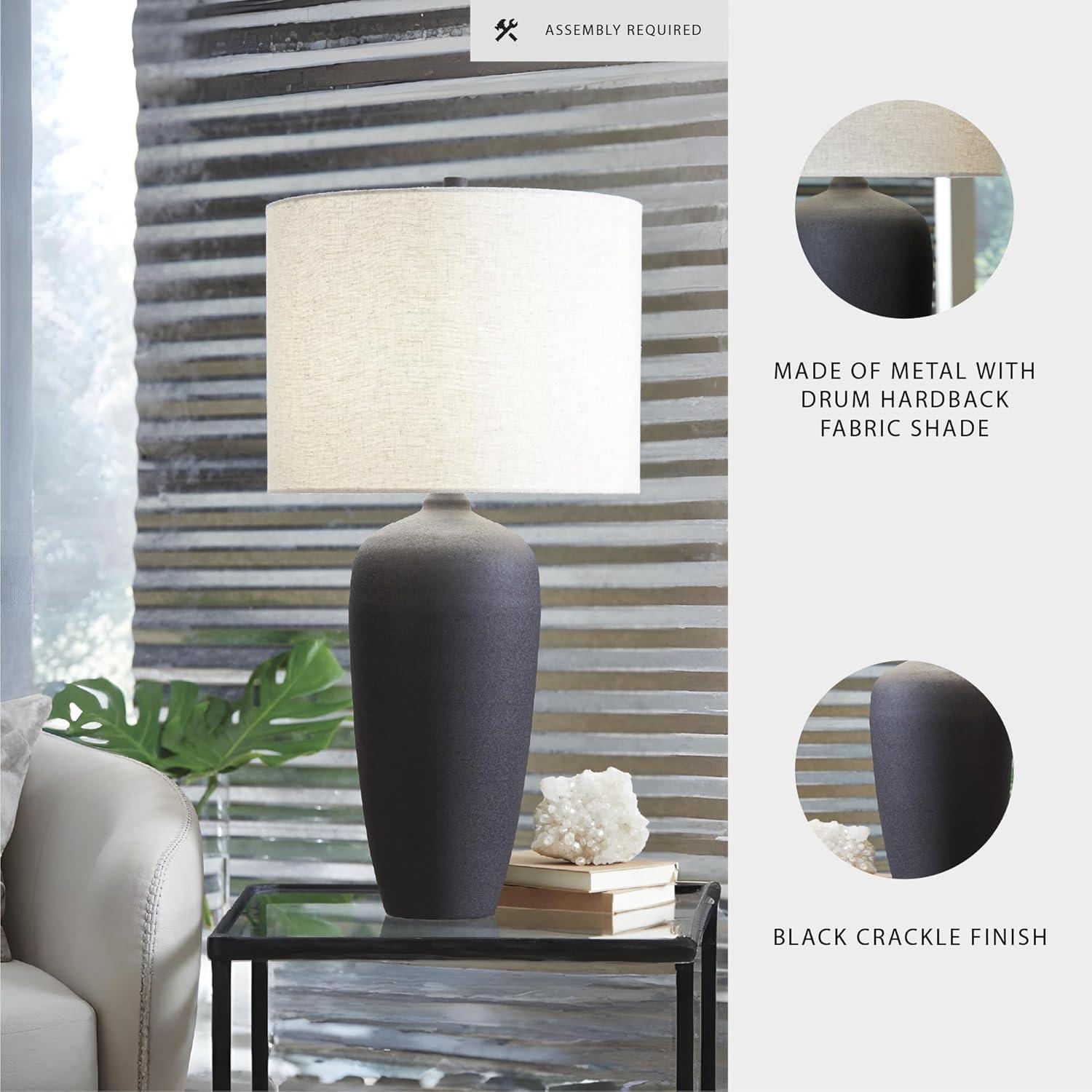imageSignature Design by Ashley Ryenburg Modern Table Lamp with 3Way Switch and Drum Shade Black