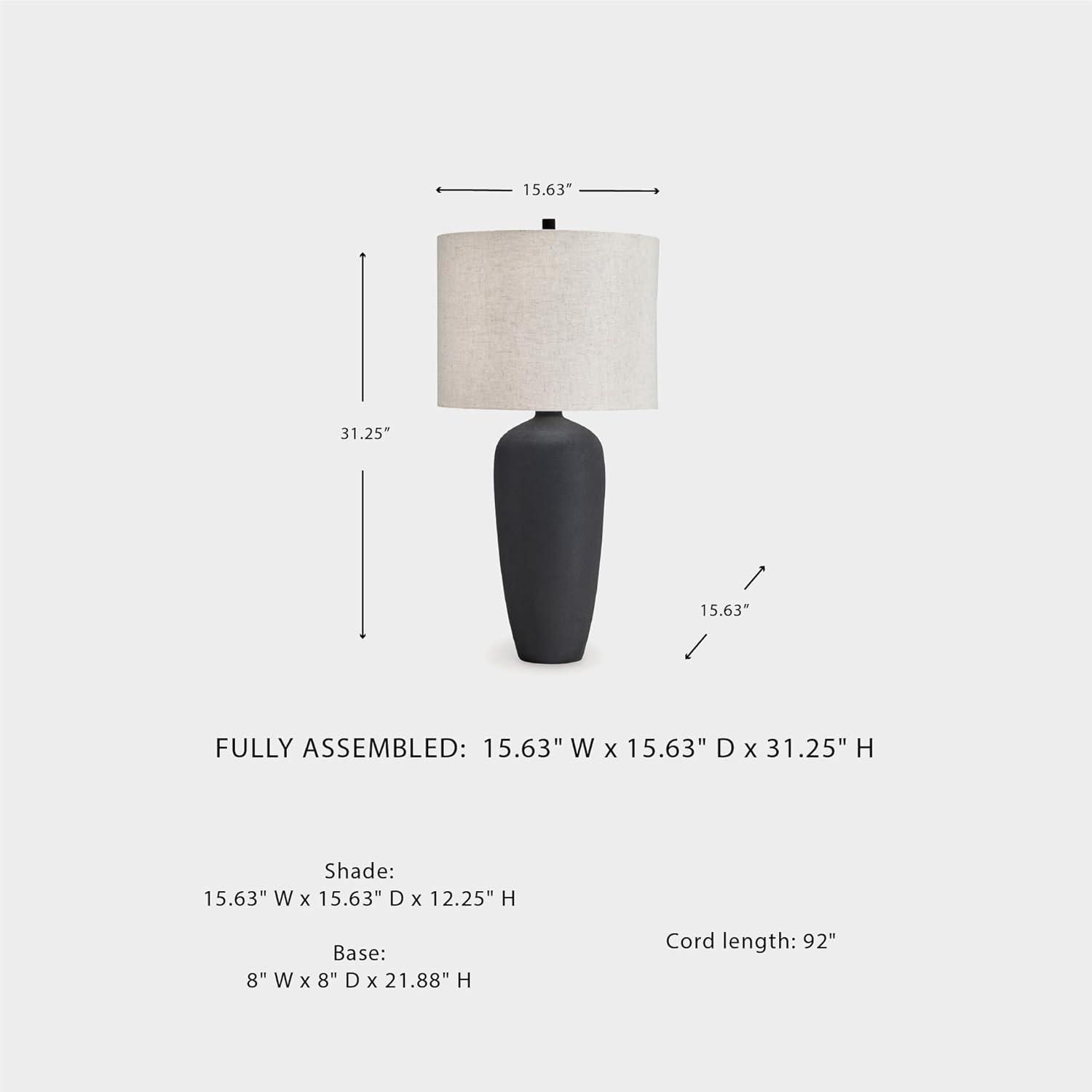 imageSignature Design by Ashley Ryenburg Modern Table Lamp with 3Way Switch and Drum Shade Black