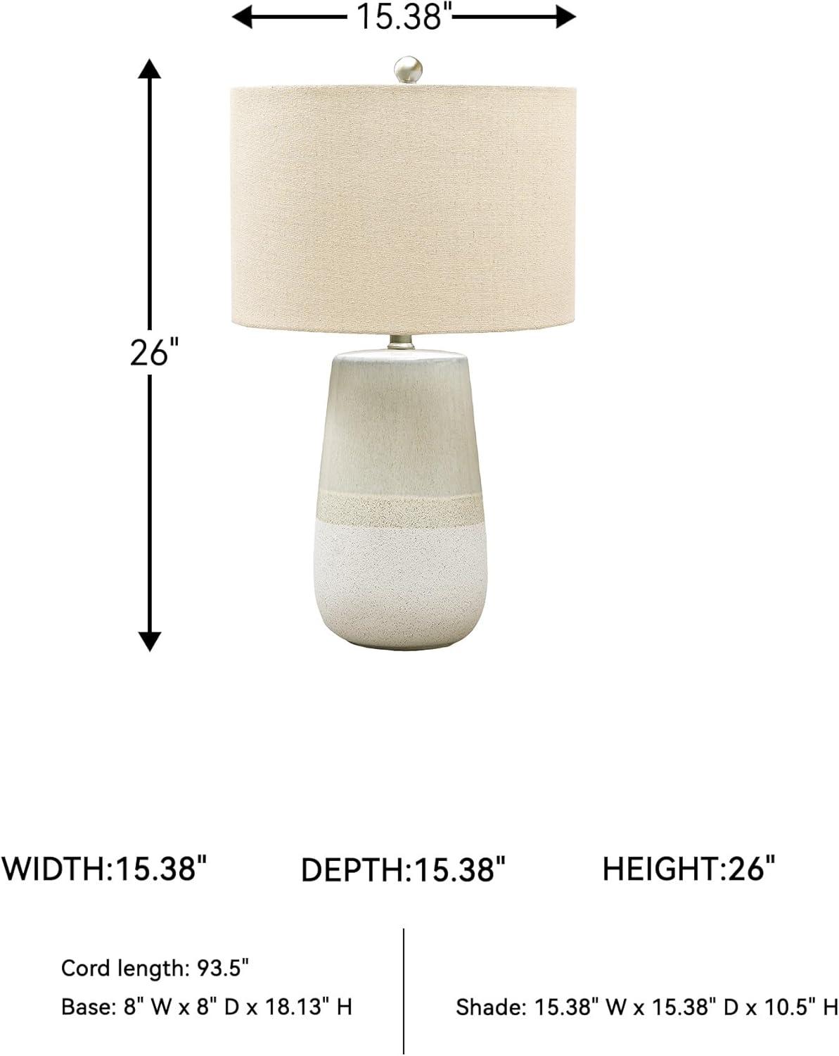 imageSignature Design by Ashley Saffi 31quot Ceramic Table Lamp with Double Gourd Base CreamShavon