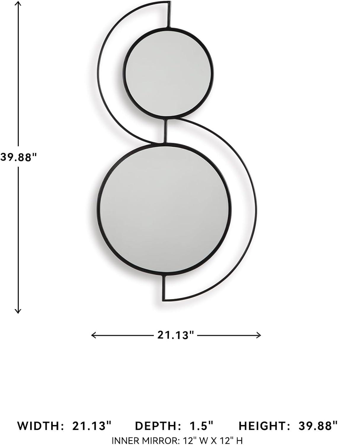 imageSignature Design by Ashley Shayham Modern Wall Mounted Accent Mirror with Metal Frame Black