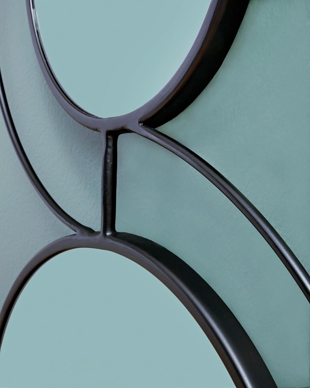 imageSignature Design by Ashley Shayham Modern Wall Mounted Accent Mirror with Metal Frame Black