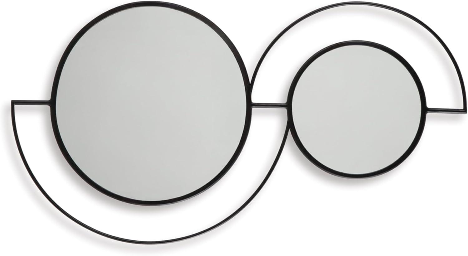 imageSignature Design by Ashley Shayham Modern Wall Mounted Accent Mirror with Metal Frame Black