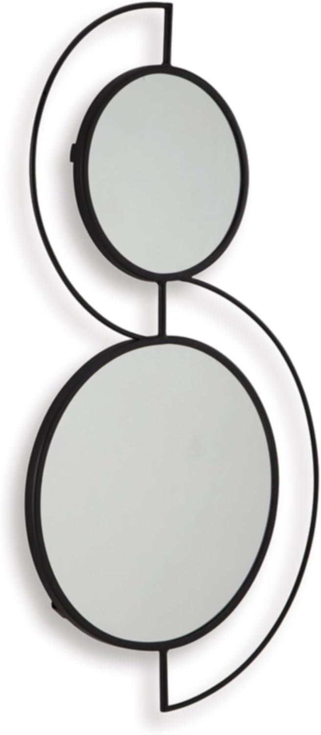 imageSignature Design by Ashley Shayham Modern Wall Mounted Accent Mirror with Metal Frame Black
