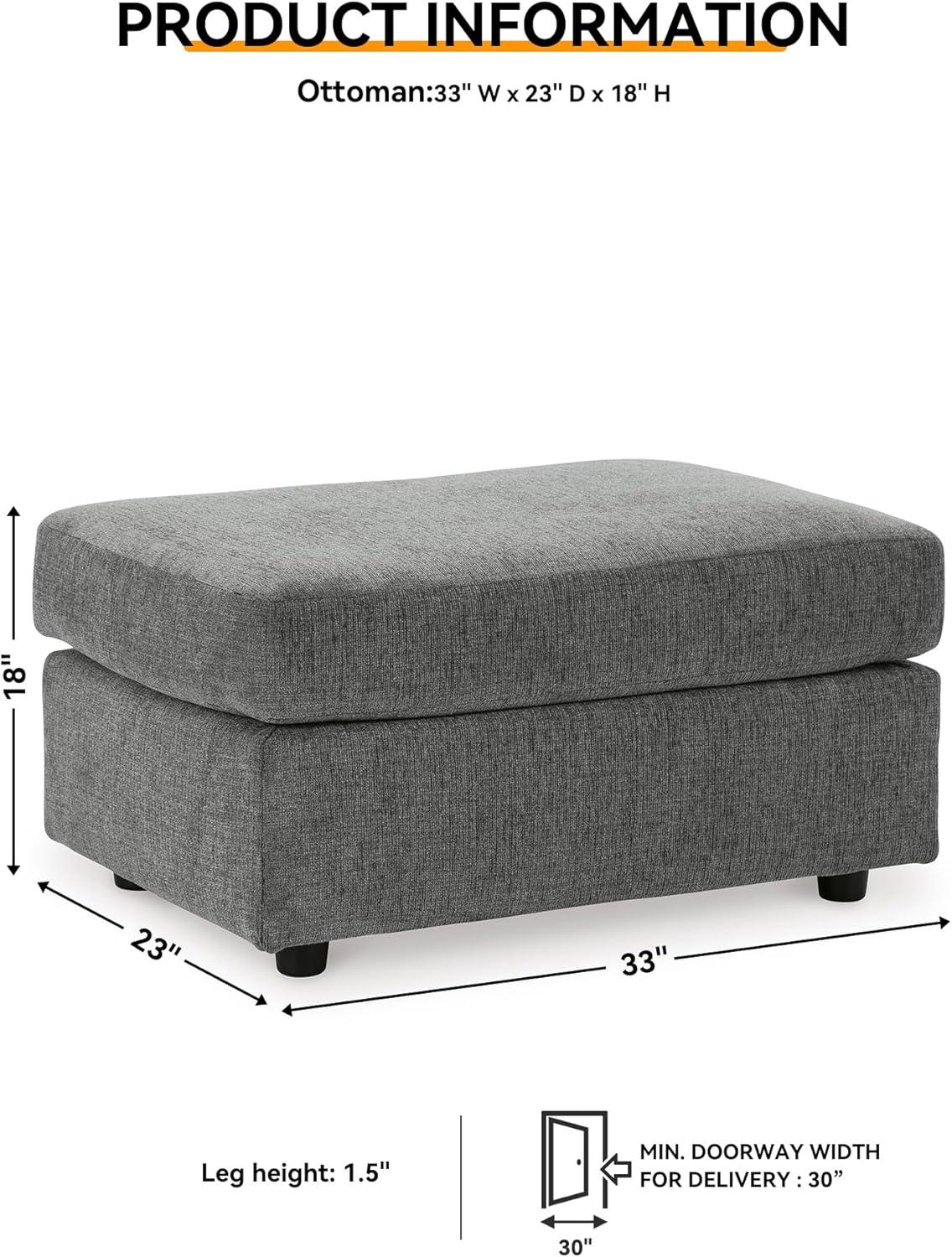imageSignature Design by Ashley Stairatt Casual Rectangular Upholstered Ottoman GrayDark Gray