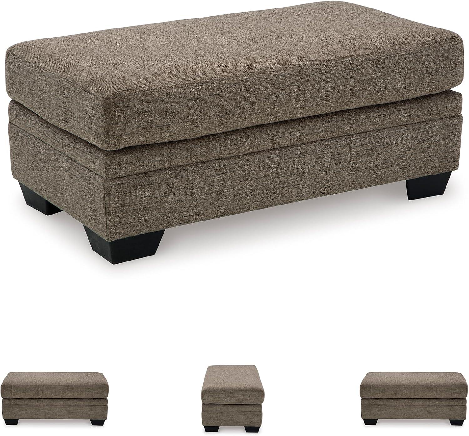 imageSignature Design by Ashley Stonemeade Casual Upholstered Rectangular Ottoman Light BrownDark Brown