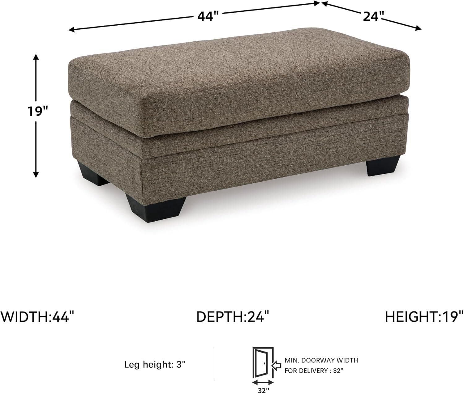 imageSignature Design by Ashley Stonemeade Casual Upholstered Rectangular Ottoman Light BrownDark Brown
