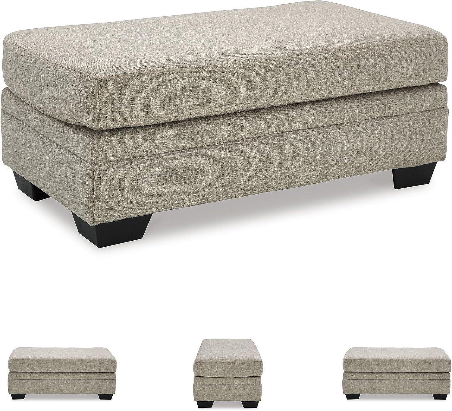 imageSignature Design by Ashley Stonemeade Casual Upholstered Rectangular Ottoman Light BrownLight Brwon