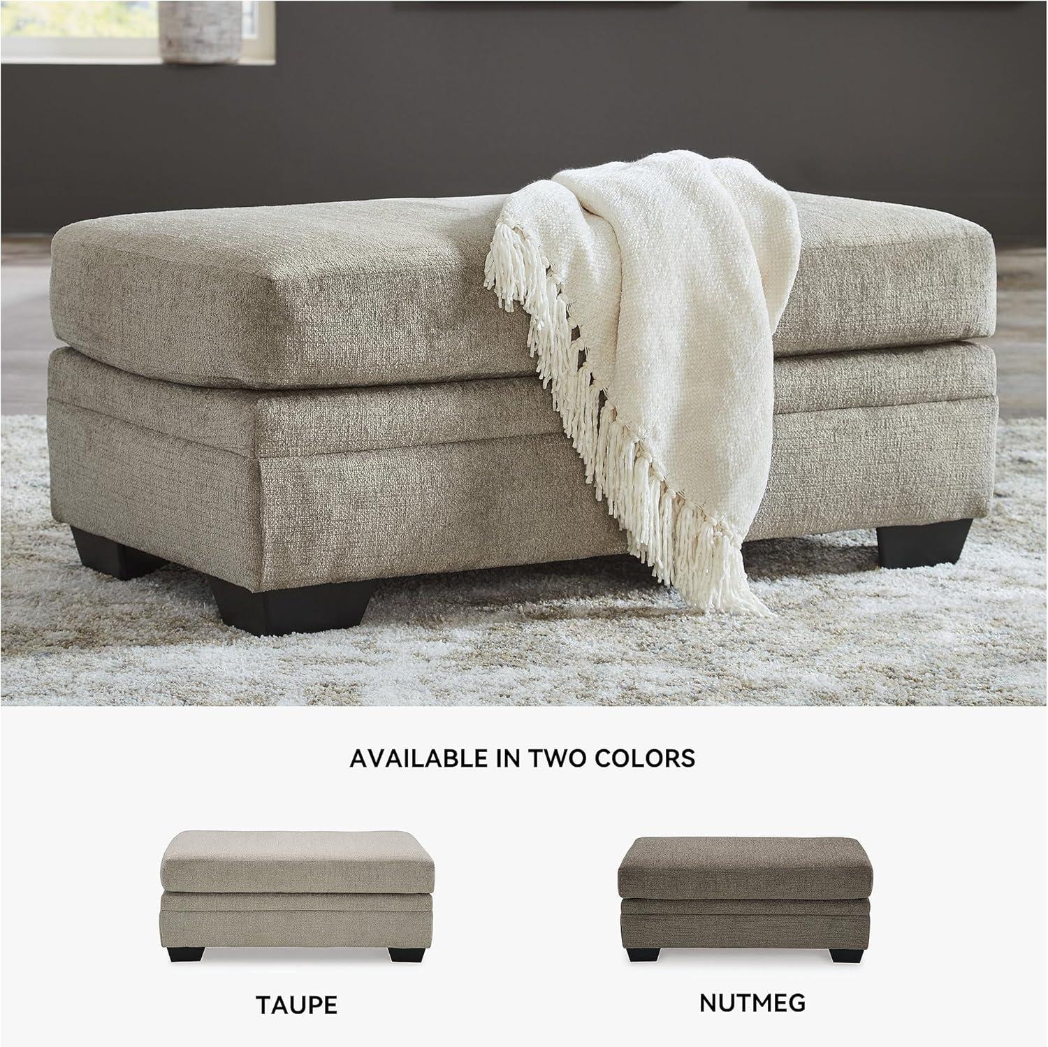 imageSignature Design by Ashley Stonemeade Casual Upholstered Rectangular Ottoman Light BrownLight Brwon