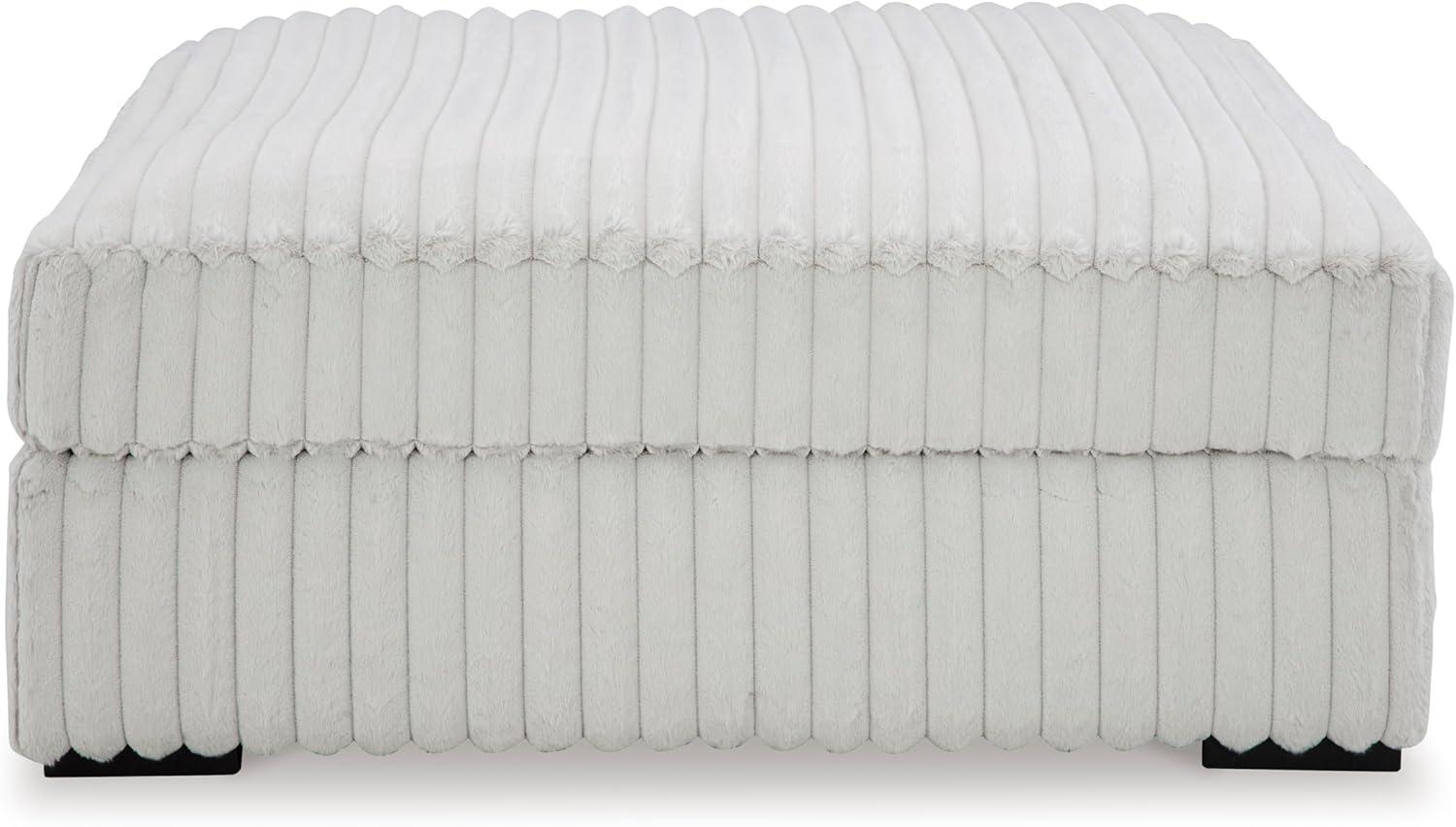 imageSignature Design by Ashley Stupendous Casual Upholstered Square Oversized Accent Ottoman White