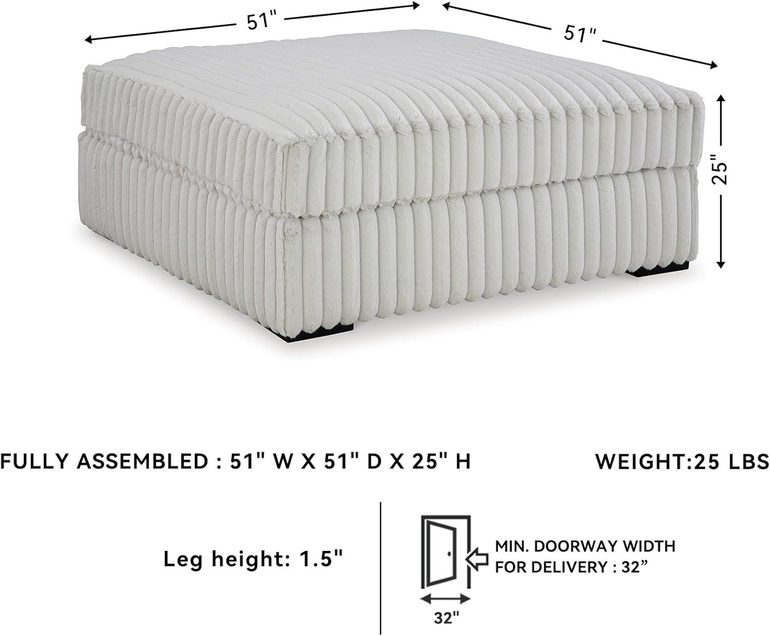 imageSignature Design by Ashley Stupendous Casual Upholstered Square Oversized Accent Ottoman White