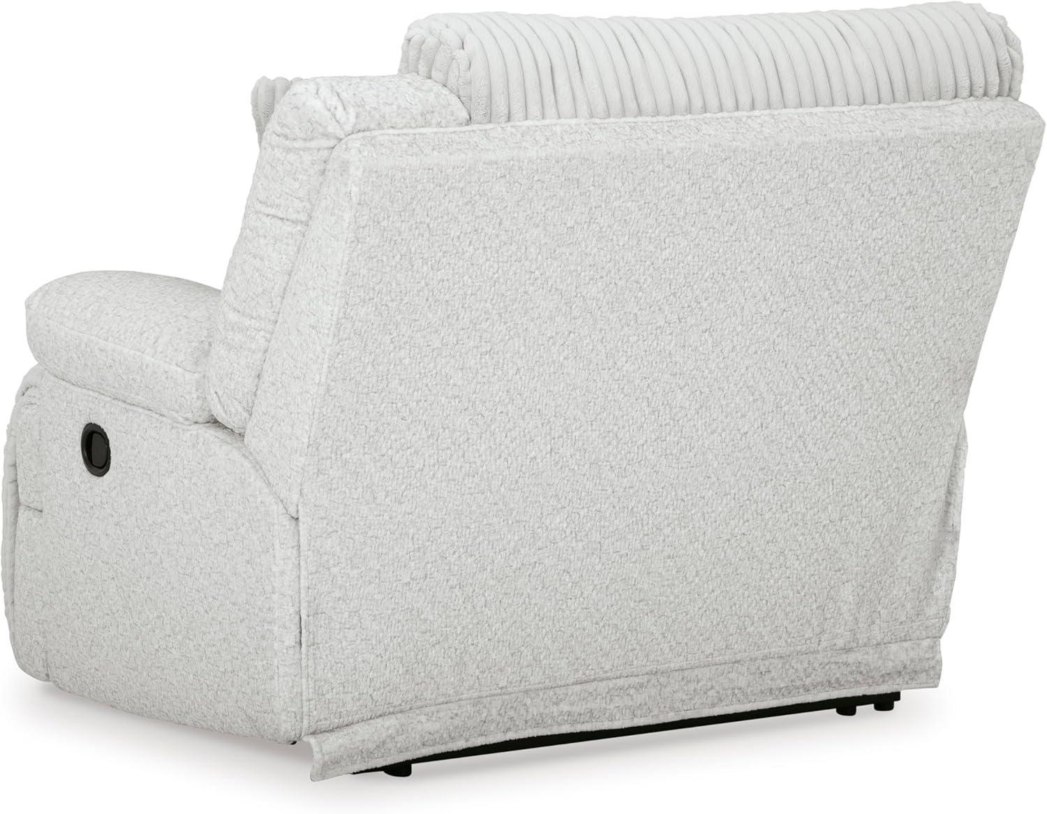 imageSignature Design by Ashley Top Tier Casual LShaped 3Piece Reclining Sectional Sofa with Chaise Console Storage and 4 Accent Pillows WhiteWhite