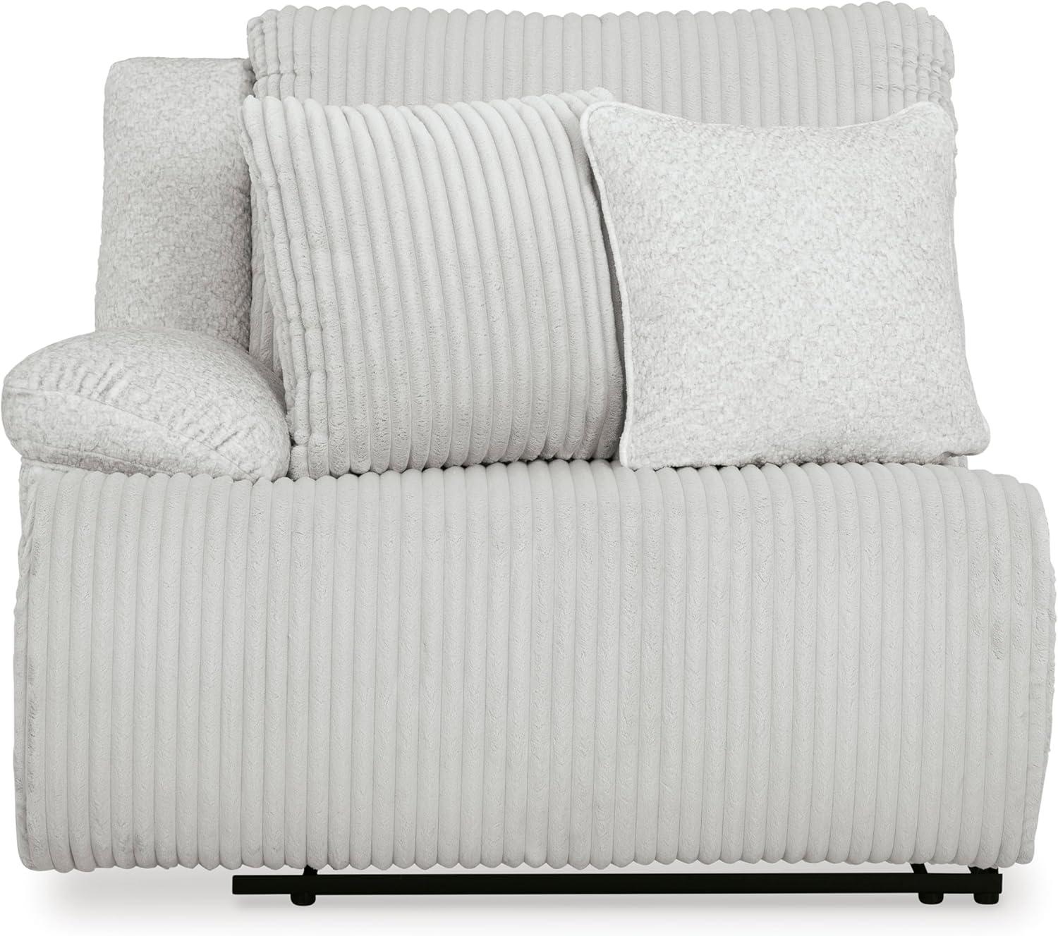 imageSignature Design by Ashley Top Tier Casual LShaped 3Piece Reclining Sectional Sofa with Chaise Console Storage and 4 Accent Pillows WhiteWhite