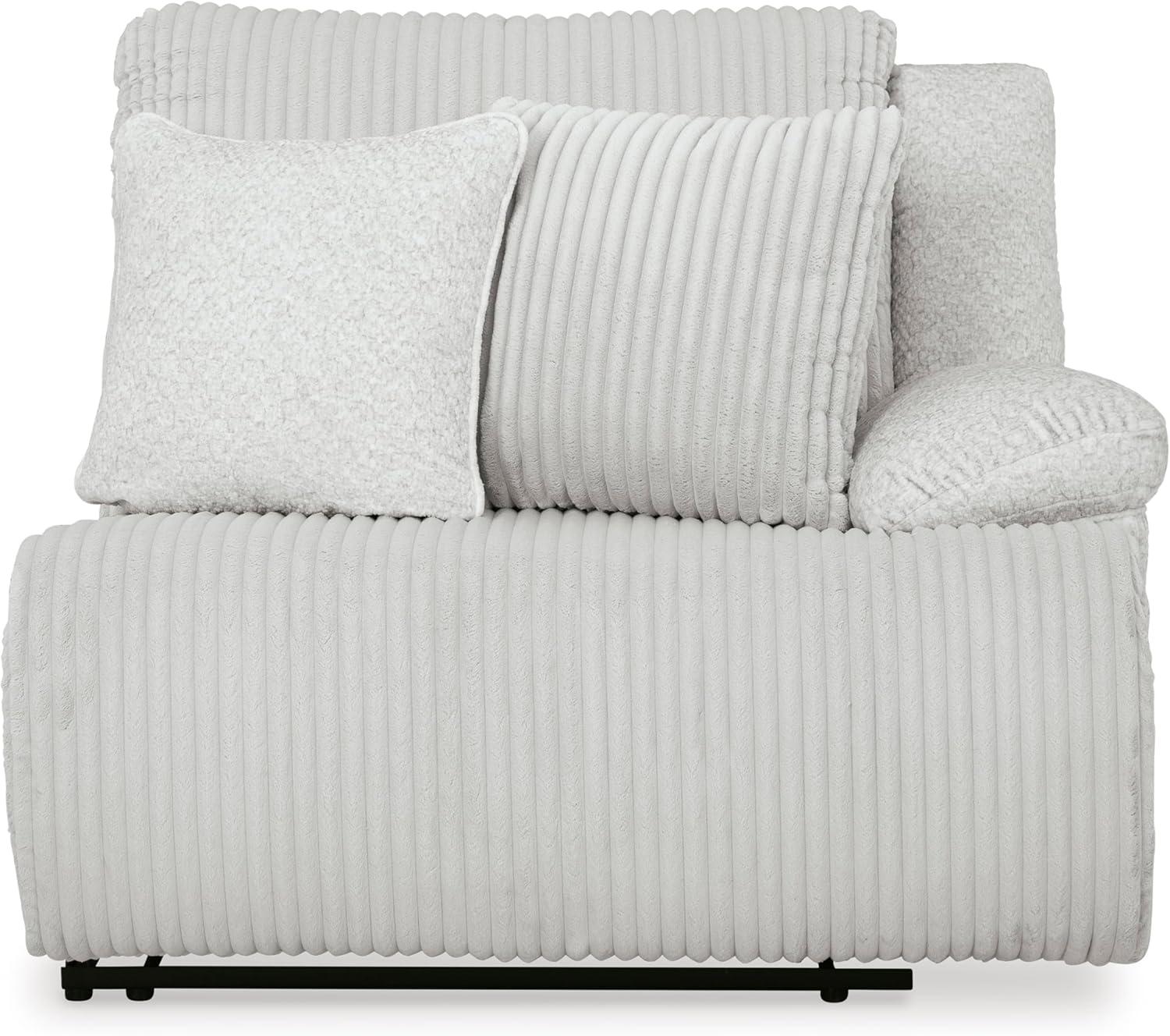 imageSignature Design by Ashley Top Tier Casual LShaped 3Piece Reclining Sectional Sofa with Chaise Console Storage and 4 Accent Pillows WhiteWhite