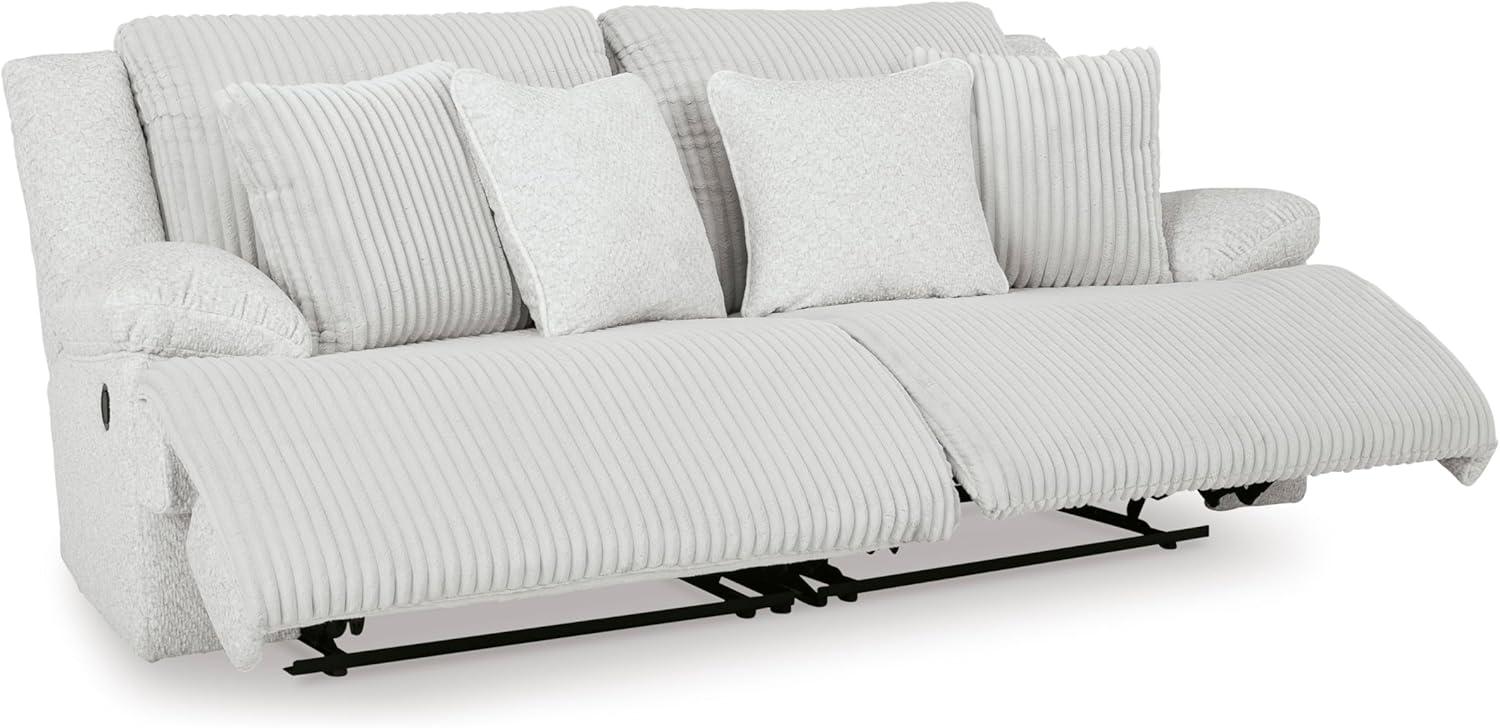 imageSignature Design by Ashley Top Tier Casual LShaped 3Piece Reclining Sectional Sofa with Chaise Console Storage and 4 Accent Pillows WhiteWhite