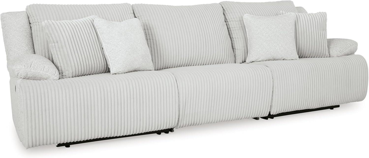 imageSignature Design by Ashley Top Tier Casual LShaped 3Piece Reclining Sectional Sofa with Chaise Console Storage and 4 Accent Pillows WhiteWhite