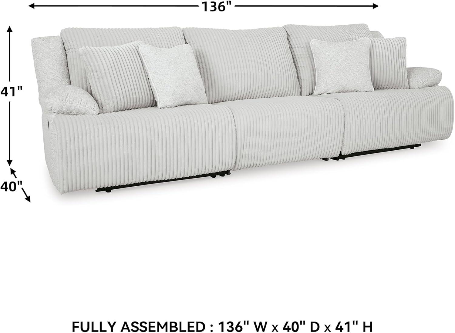 imageSignature Design by Ashley Top Tier Casual LShaped 3Piece Reclining Sectional Sofa with Chaise Console Storage and 4 Accent Pillows WhiteWhite