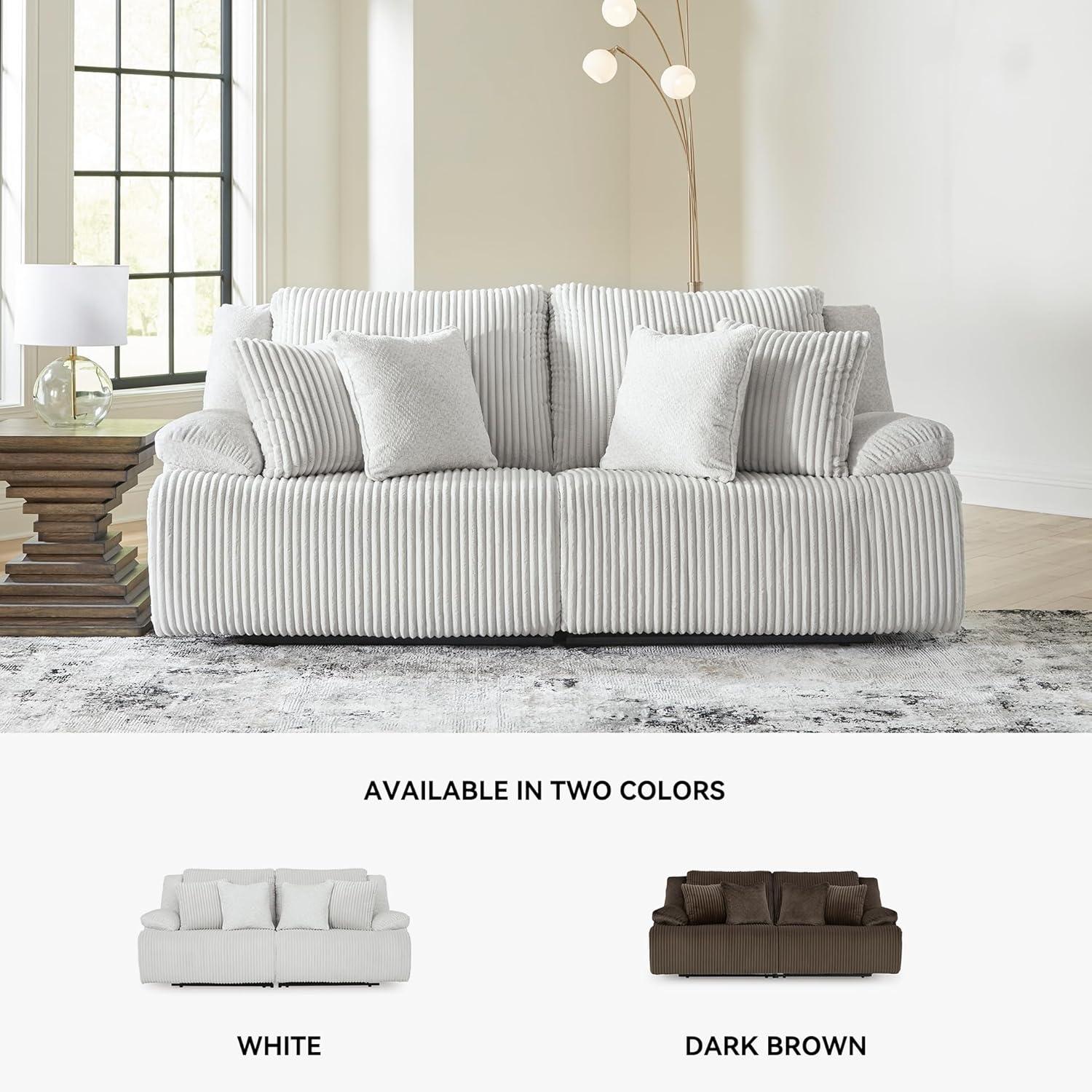 imageSignature Design by Ashley Top Tier Casual LShaped 3Piece Reclining Sectional Sofa with Chaise Console Storage and 4 Accent Pillows WhiteWhite