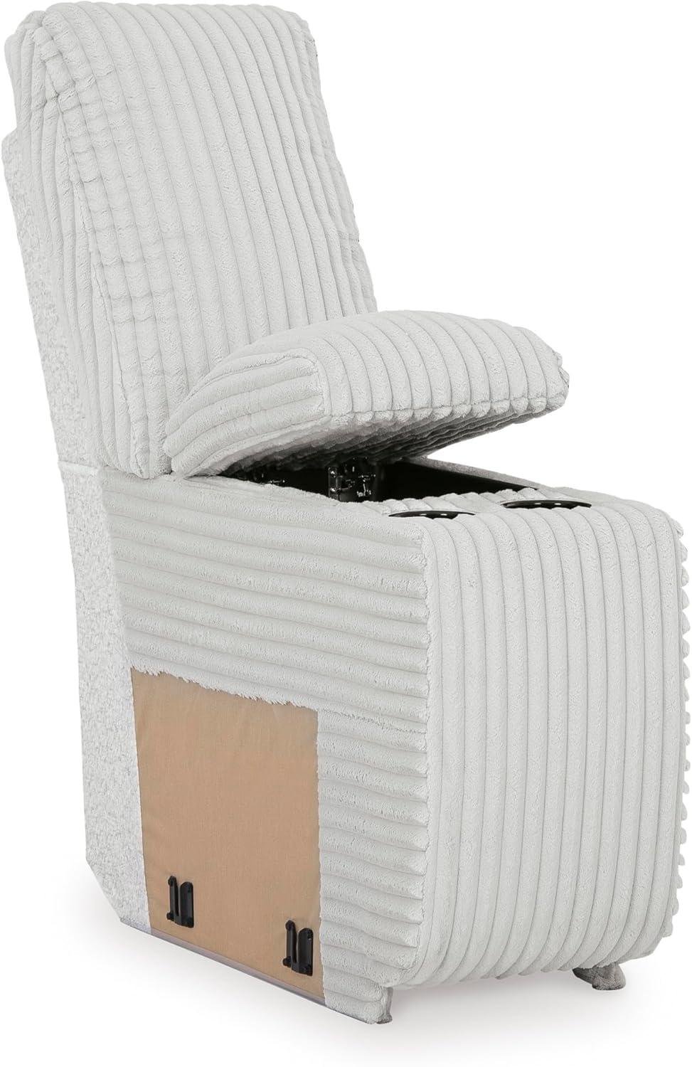 imageSignature Design by Ashley Top Tier Casual LShaped 3Piece Reclining Sectional Sofa with Chaise Console Storage and 4 Accent Pillows WhiteWhite