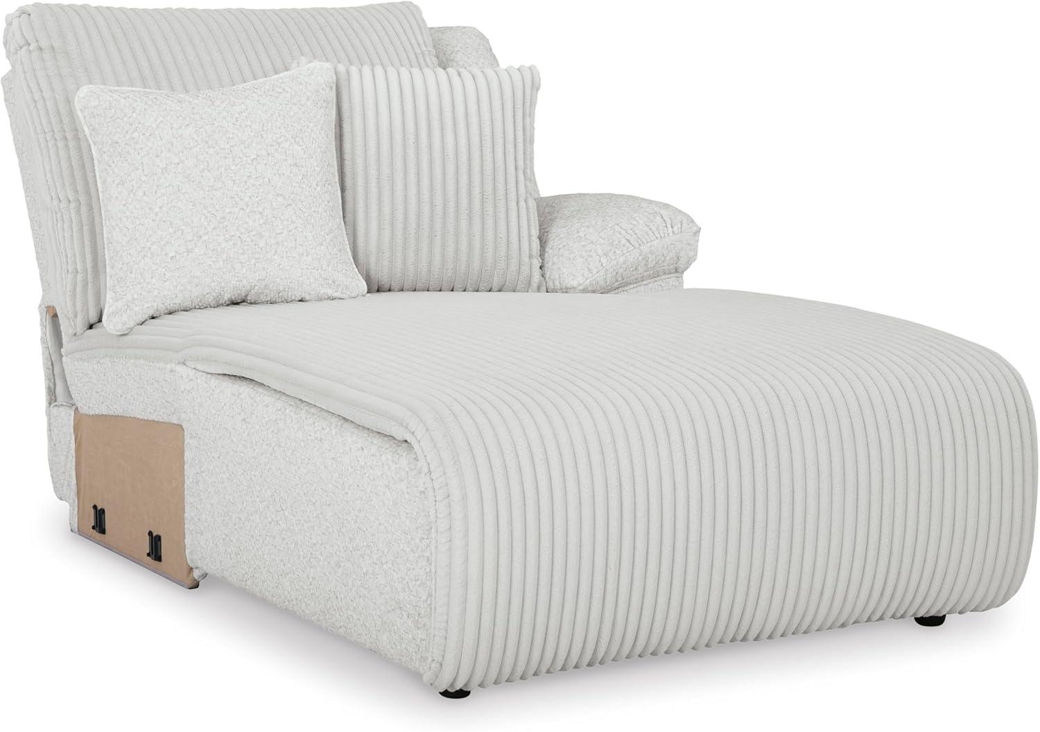 imageSignature Design by Ashley Top Tier Casual LShaped 3Piece Reclining Sectional Sofa with Chaise Console Storage and 4 Accent Pillows WhiteWhite