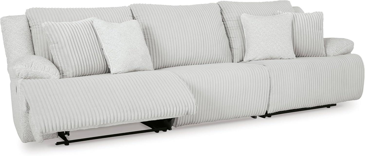 imageSignature Design by Ashley Top Tier Casual LShaped 3Piece Reclining Sectional Sofa with Chaise Console Storage and 4 Accent Pillows WhiteWhite