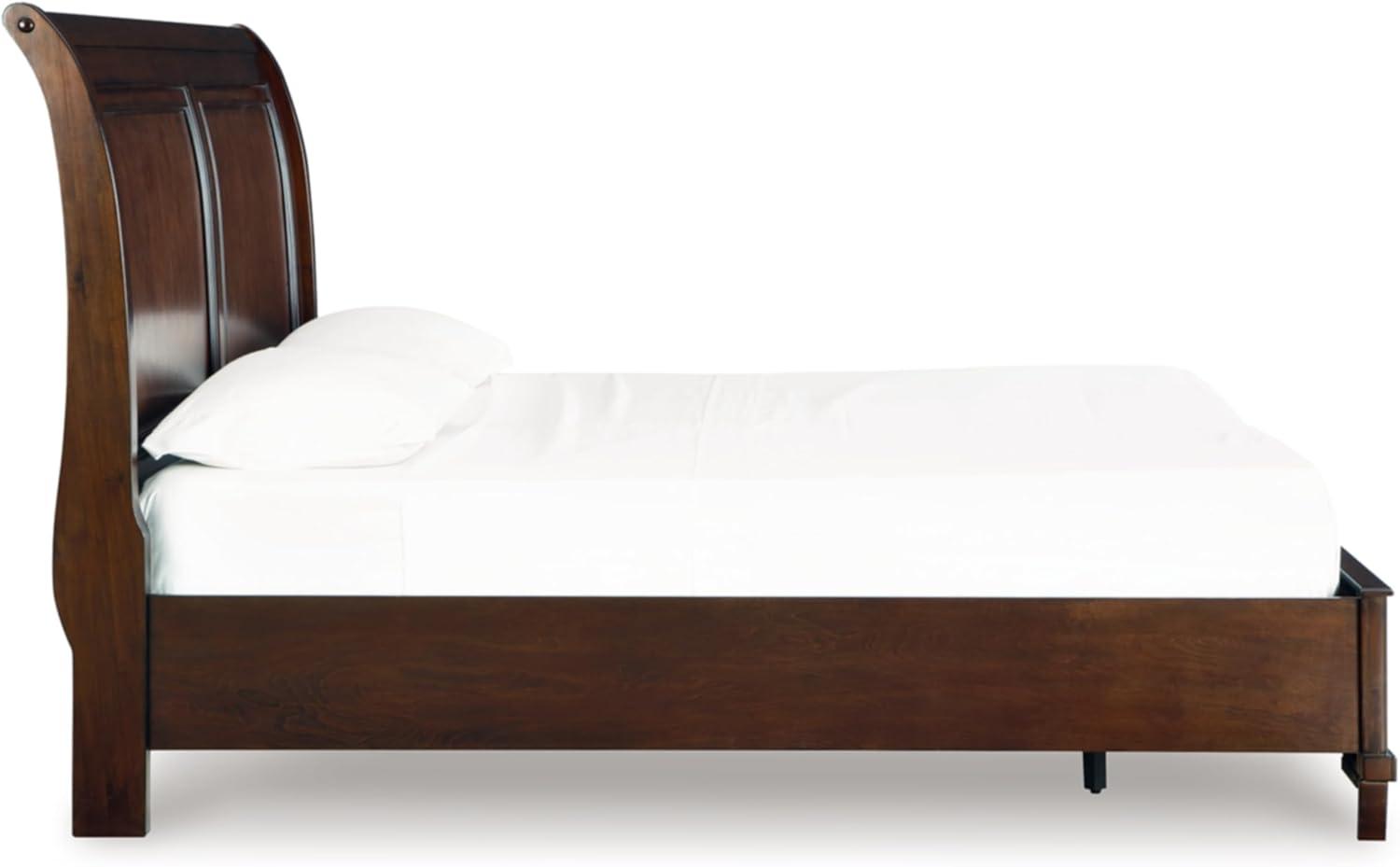 imageSignature Design by Ashley Trellington Traditional King Sleigh Storage Bed Foundation or Box Spring Not Needed Dark BrownKing