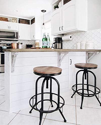 imageSignature Design by Ashley Valebeck Industrial Adjustable Height Swivel Barstool 2 Count BrownCounter Height