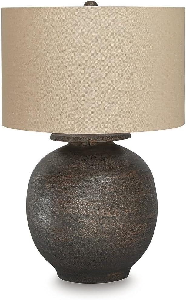 imageSignature Design by Ashley Wendfield Industrial Metal Floor Lamp with Dome Shade MetallicAntique Brown