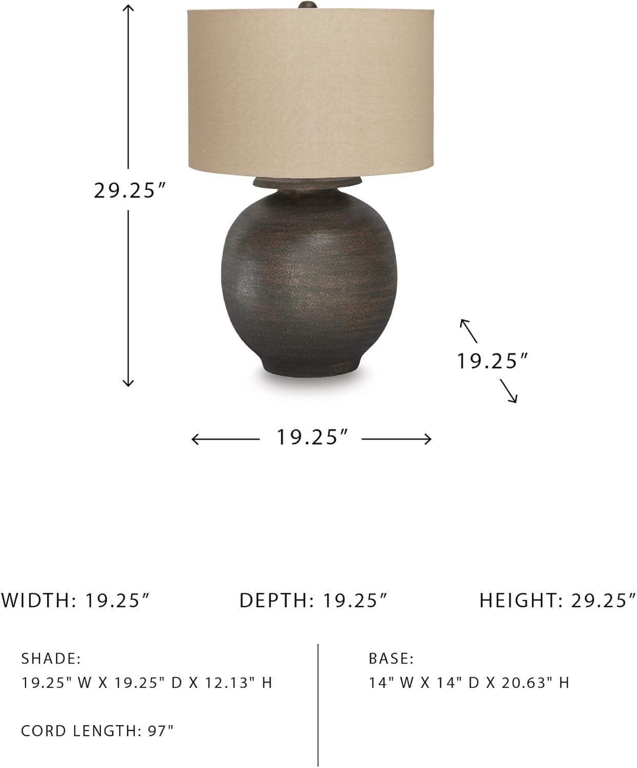 imageSignature Design by Ashley Wendfield Industrial Metal Floor Lamp with Dome Shade MetallicAntique Brown