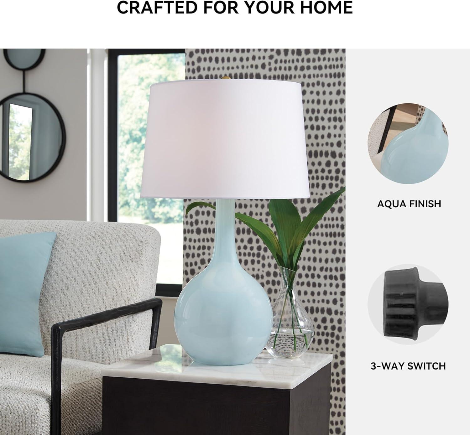 imageSignature Design by Ashley Wendfield Industrial Metal Floor Lamp with Dome Shade MetallicAqua