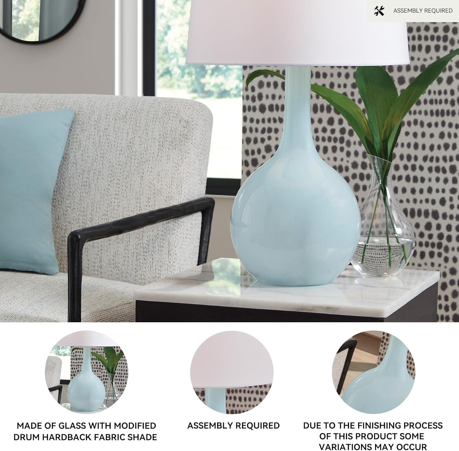 imageSignature Design by Ashley Wendfield Industrial Metal Floor Lamp with Dome Shade MetallicAqua