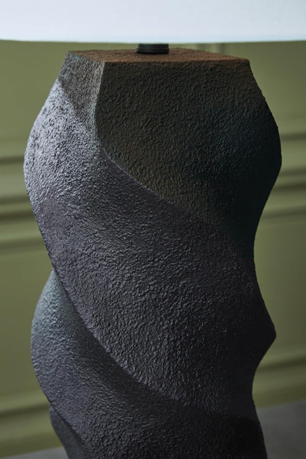 imageSignature Design by Ashley Wendfield Industrial Metal Floor Lamp with Dome Shade MetallicBlack White