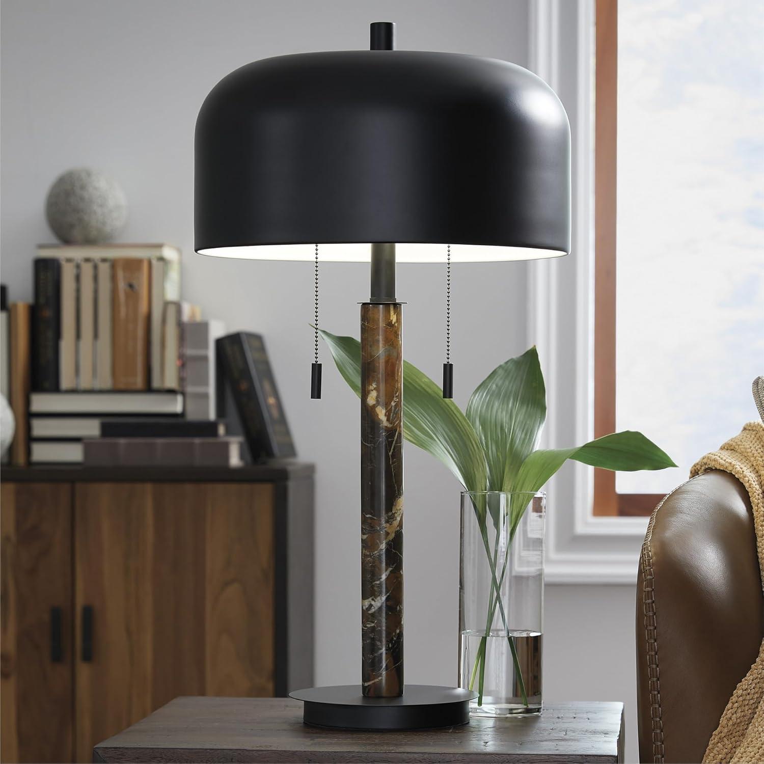 imageSignature Design by Ashley Wendfield Industrial Metal Floor Lamp with Dome Shade MetallicBrownBlack