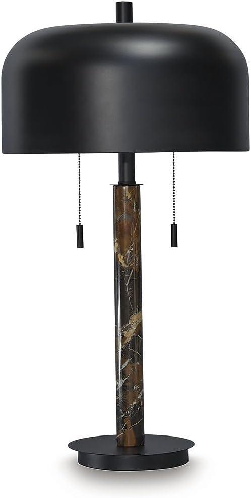 imageSignature Design by Ashley Wendfield Industrial Metal Floor Lamp with Dome Shade MetallicBrownBlack